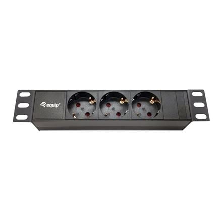 Equip 333299 hálózati elosztó Schuko 3 Schuko Rack 10"  1,8m kábel fekete 
