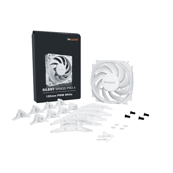 Be Quiet! Cooler 12cm   SILENT WINGS PRO 4 White 120mm PWM 3000rpm  36,9dB Fehér 
