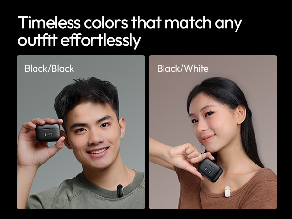 Ulanzi A200 mini csiptetős vezeték nélküli mikrofon  2db mikrofon  zajszűrés  USB-C fekete, fehér