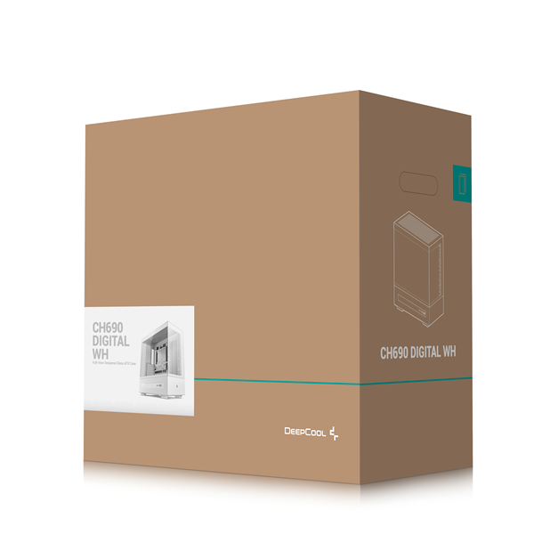 DeepCool CH690 DIGITAL WH Fehér ATX Számítógépház  