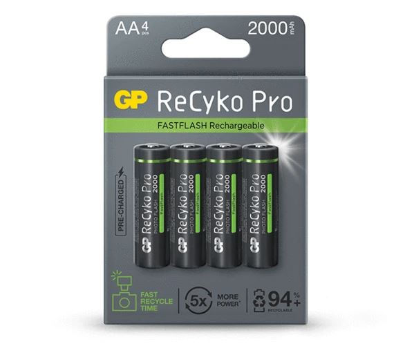 GP ReCyko Pro Photo Flash AA (HR6) 2000mAh akku (4db/csomag) (B2420)