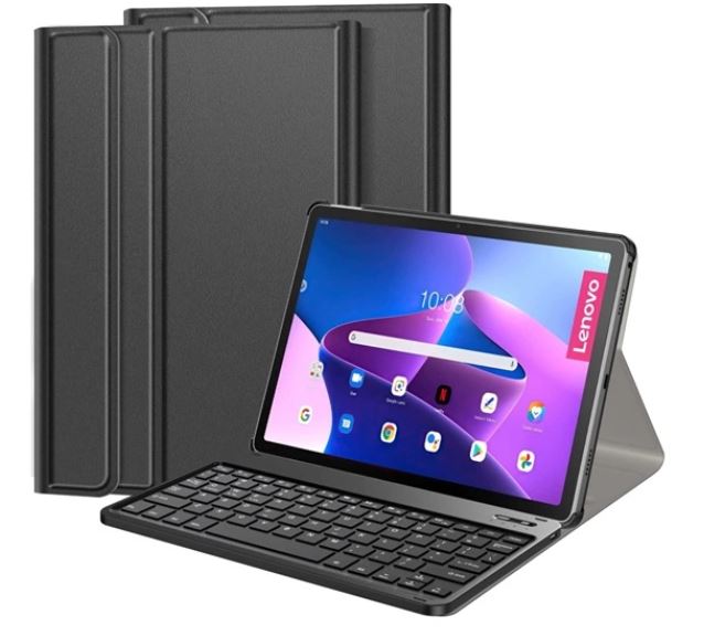 Gigapack GP-132502 Lenovo Tab M10 Plus bőr hatású QWERTY angol nyelvű tablet tok fekete Gigapack GP-132502 Lenovo Tab M10 Plus bőr hatású QWERTY angol nyelvű tablet tok fekete
