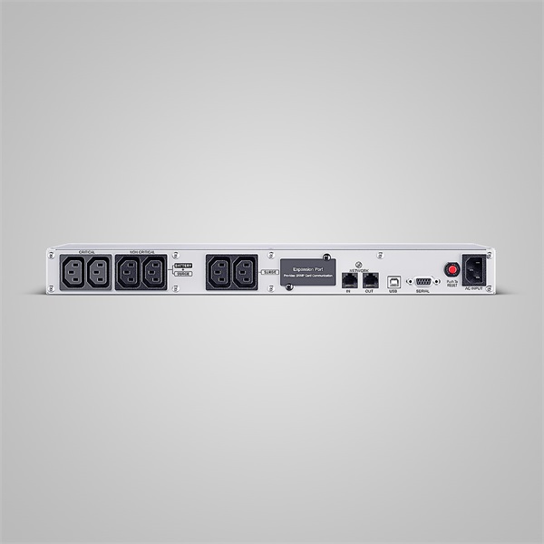 CYBERPOWER UPS, 6xC13,1xUSB 700VA 420W Aktív PFC,tiszta színuszos szünetmentes,LINE-INTERAKTÍV, AVR,színes LCD, 1U rack