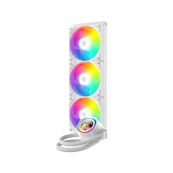 ID-Cooling CPU Water Cooler - FX360 LCD PE WHITE (34.3dB; max.150,78 m3/h; 3x12cm, fehér)
