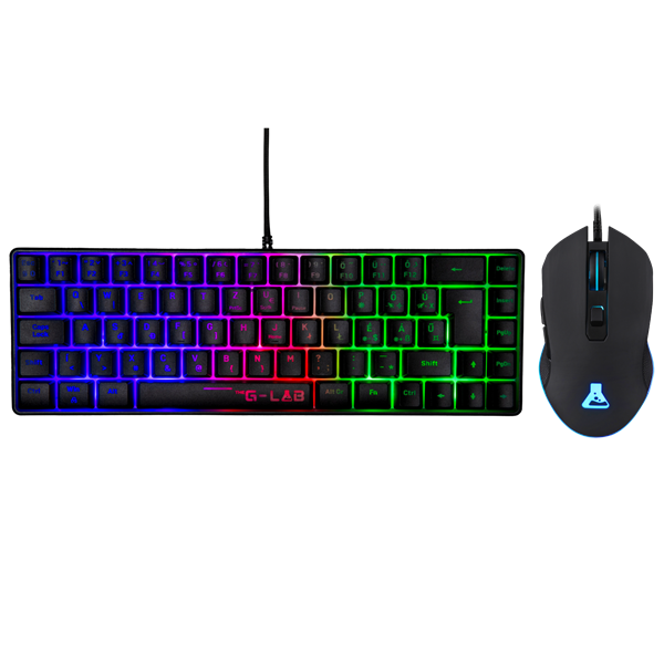 The G-Lab Gaming kit - 2 in 1 COMBO HYDROGEN B/HU  TKL billentyűzet  egér  6200 DPI RGB USB-A Fekete HU
