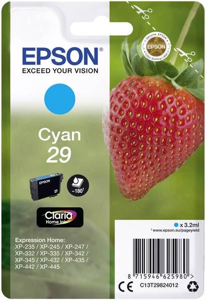 Epson 29 Claria Home tintapatron cián (C13T29824012) Epson 29 Claria Home tintapatron cián (C13T29824012)