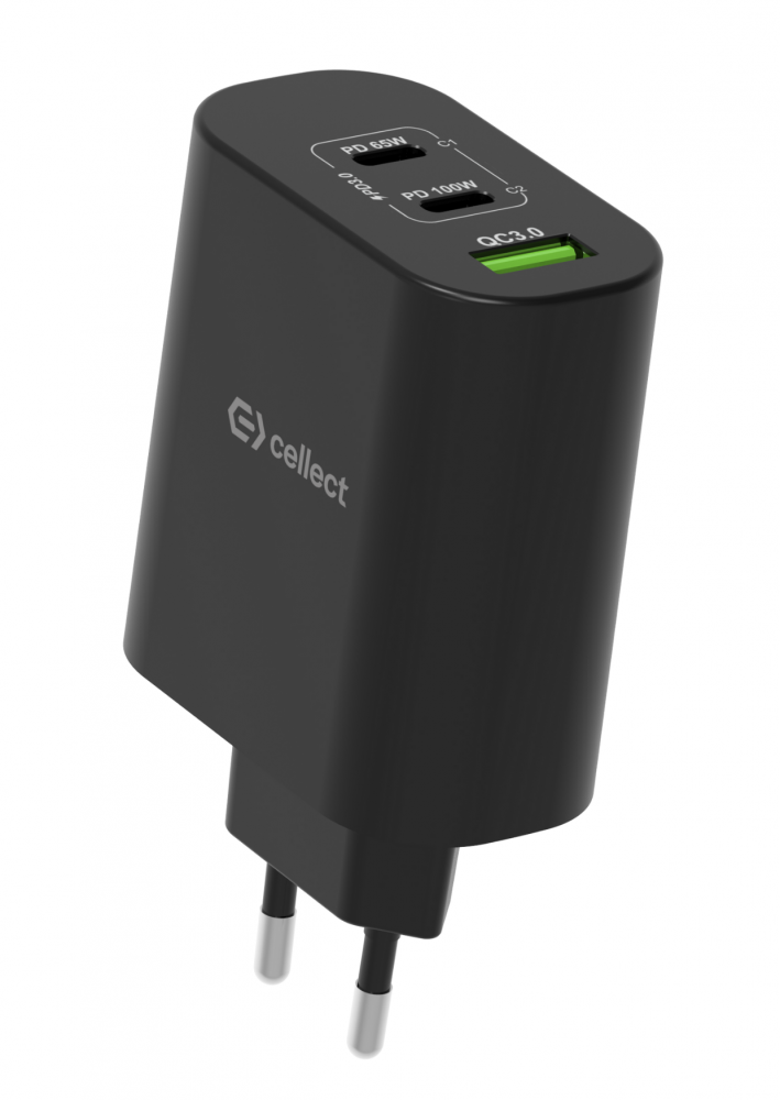 Hálózati gyorstöltő adapter 100W, Fekete