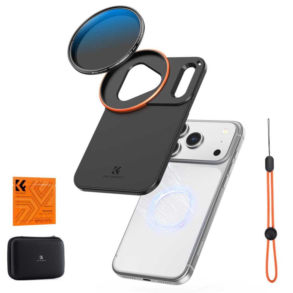 K&F Concept MagSafe szűrőtartó adapter 58 mm ND2-32 VND szűrővel, iPhone 17 Pro Max