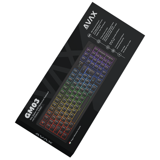 AVAX GM03 98% Gasket RGB mechanikus vezetékes billentyűzet Outemu piros switch AVAX GM03 98% Gasket RGB mechanikus vezetékes billentyűzet Outemu piros switch