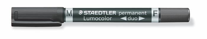 STAEDTLER "Lumocolor duo 348" alkoholos marker 0,6/1,5 mm kúpos, kétvégű fekete (348-9) STAEDTLER "Lumocolor duo 348" alkoholos marker 0,6/1,5 mm kúpos, kétvégű fekete (348-9)