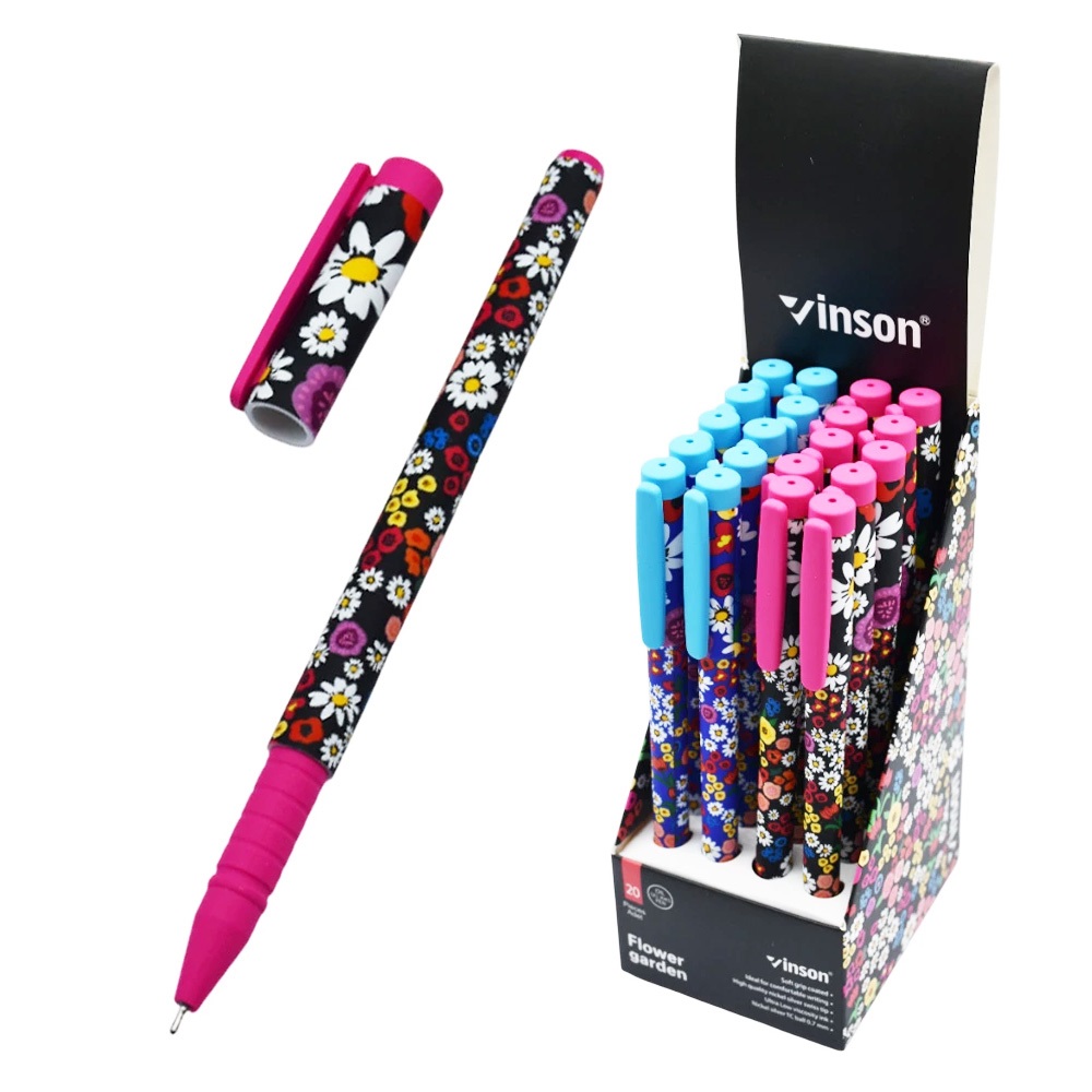 Vinson Golyóstoll kupakos, 0,7mm Flower Garden vegyes test displ 20 db/display (A24) Vinson Golyóstoll kupakos, 0,7mm Flower Garden vegyes test displ 20 db/display (A24)