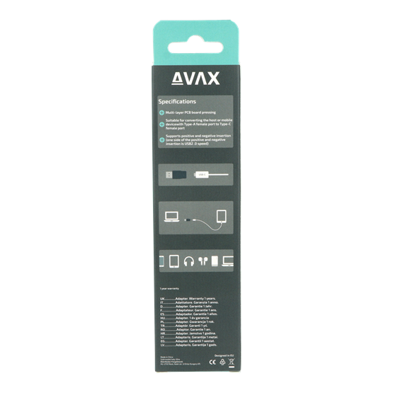  AVAX AD601 CONNECT+ USB A - Type C adapter