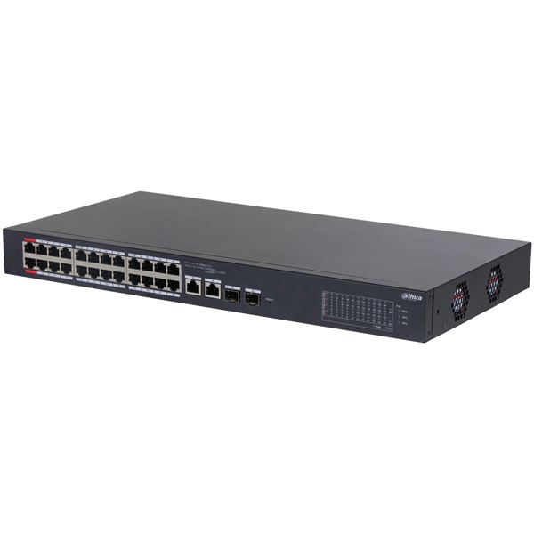 Dahua  CS4226-24ET-240 Cloud menedzsment 24x 100Mbps at/af PoE  2x 1Gbps Mendzselhető PoE switch
