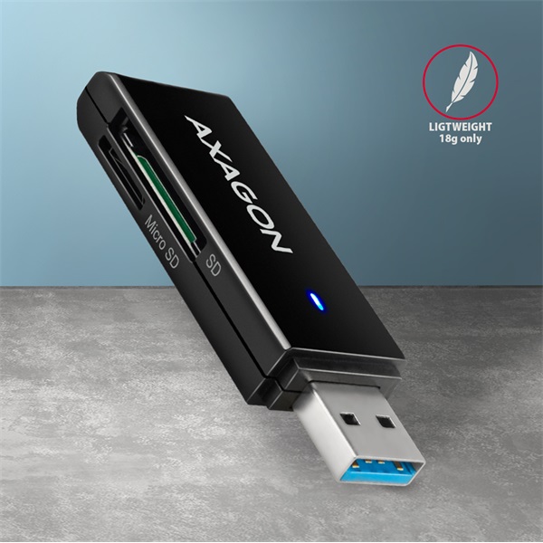 Axagon CRE-S2N SuperSpeed USB-A 3.2 Gen 1 slim SD/microSD kártyaolvasó