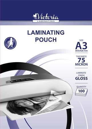 Victoria meleglamináló fólia, 75 mikron, A3, fényes (ILKVF753) Victoria meleglamináló fólia, 75 mikron, A3, fényes (ILKVF753)