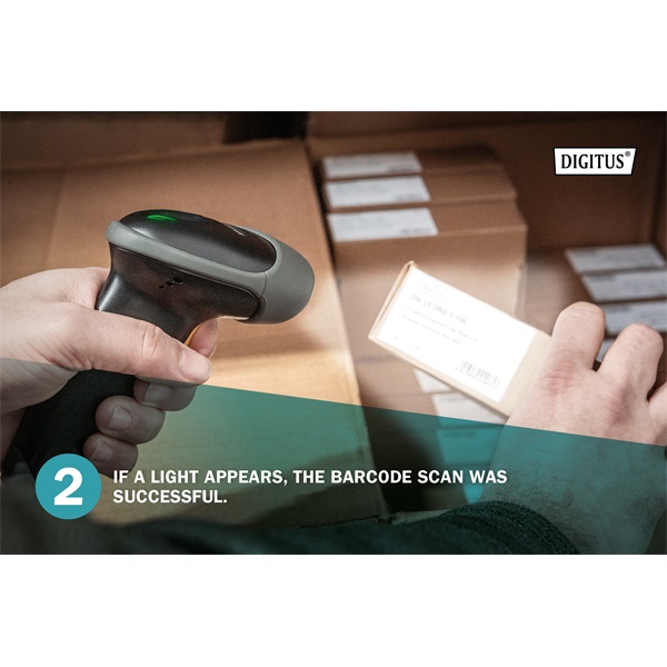 Digitus DA-81003 1D/2D kézi vonalkódolvasó USB kit állvánnyal