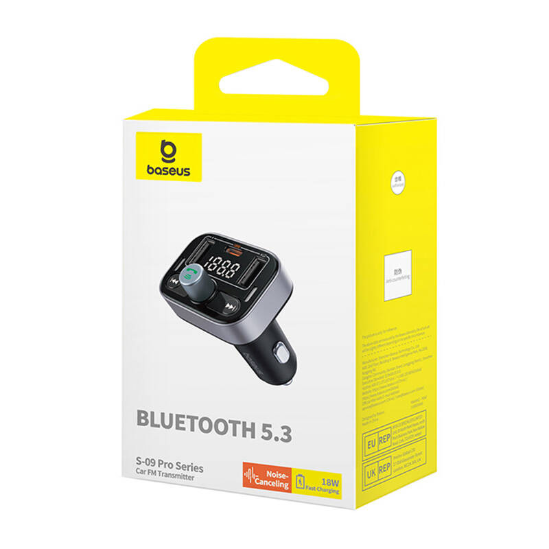 FM Transmitter Baseus S-09 Pro, Bluetooth (black)
