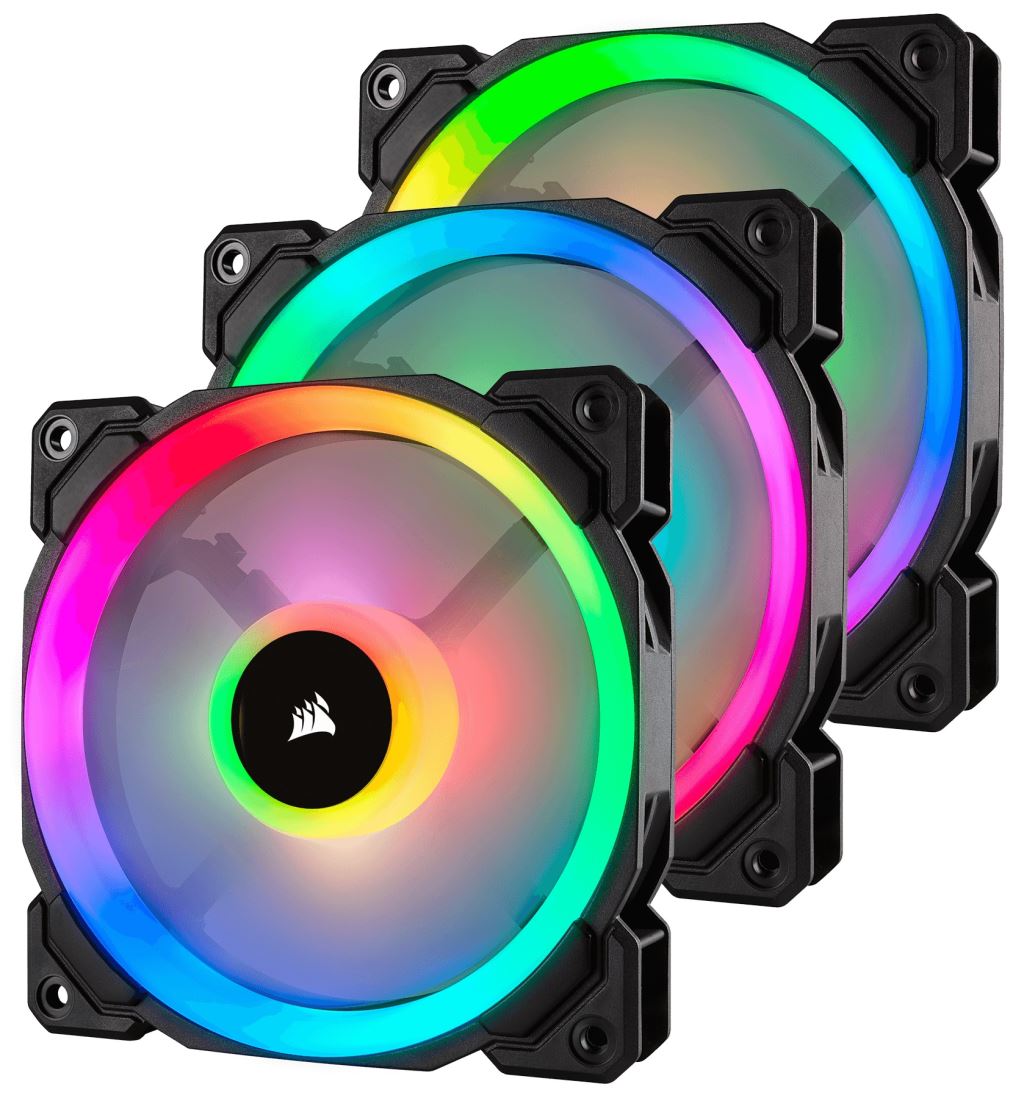 CORSAIR LL120 RGB, 120mm Dupla Light Loop RGB LED PWM Ventilátor, 3 Ventilátor C