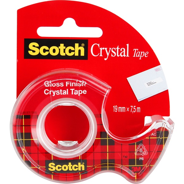 Scotch Crystal Clear 19mmx7,5m ragasztószalag-adagoló