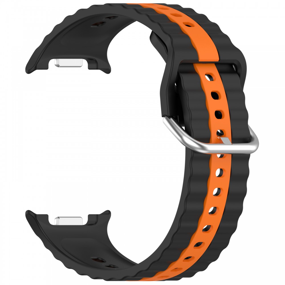Samsung Galaxy Watch 8/Classic óraszíj narancss. csíkokkal,22mm