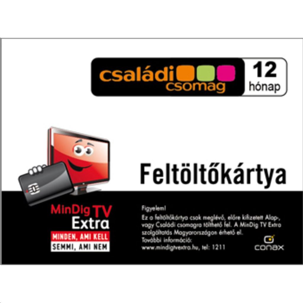 MinDigTV Extra feltöltőkártya családi 12 hó (5999884828136)