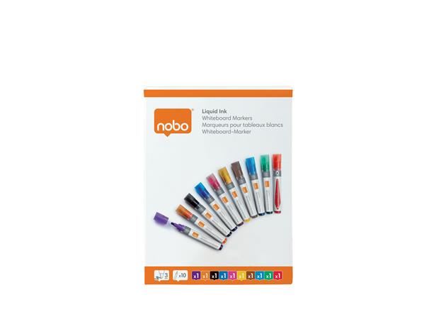 NOBO Táblamarker folyékonytintás 1-3 mm 10db vegyes színek (VN5381)