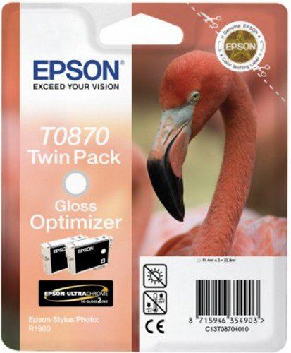 Epson T0870 tintapatron Dupla csomag Gloss Optimizer Ultra Gloss High-Gloss 2 Eredeti