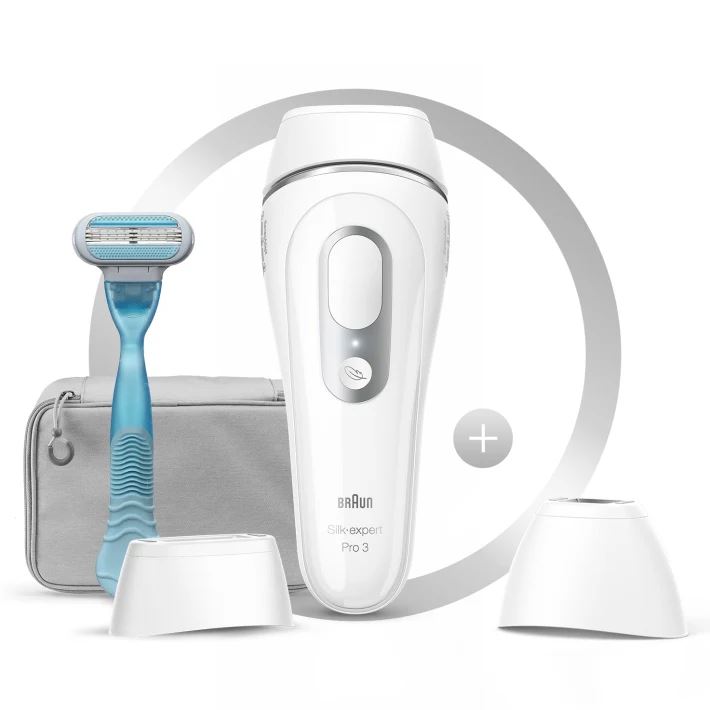 Braun Silk-expert Pro 3 PL3121 IPL szőrtelenítő (3 kiegészítővel: precíziós fej, Venus borotva, cipzáras tasak) (4210201411758)