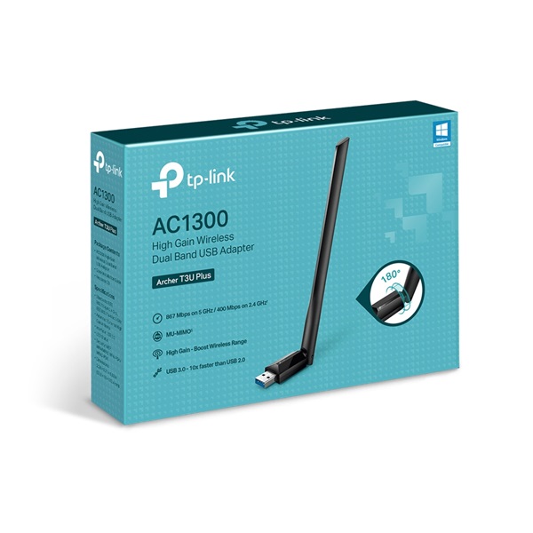 TP-Link Archer T3U Plus AC1300 Dual Band USB hálózati adapter TP-Link Archer T3U Plus AC1300 Dual Band USB hálózati adapter