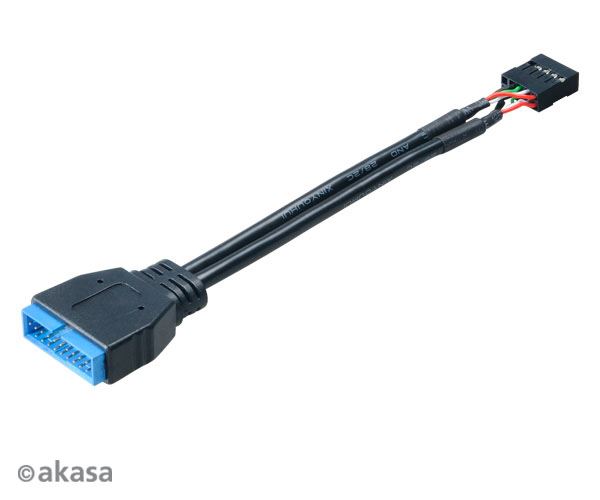 Akasa USB3.0 - USB2.0 átalakító 10cm (AK-CBUB19-10BK)