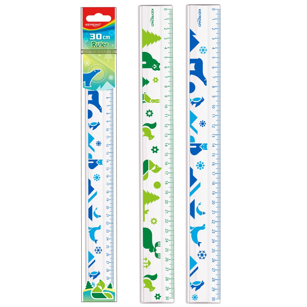 Keyroad Vonalzó 30 cm, állat mintás  (KR972440)
