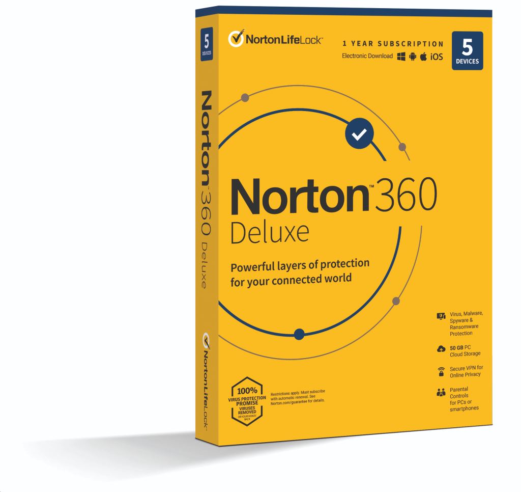 NortonLifeLock Norton 360 Deluxe 50GB HU 1 felhasználó 5 eszköz 1 év licence