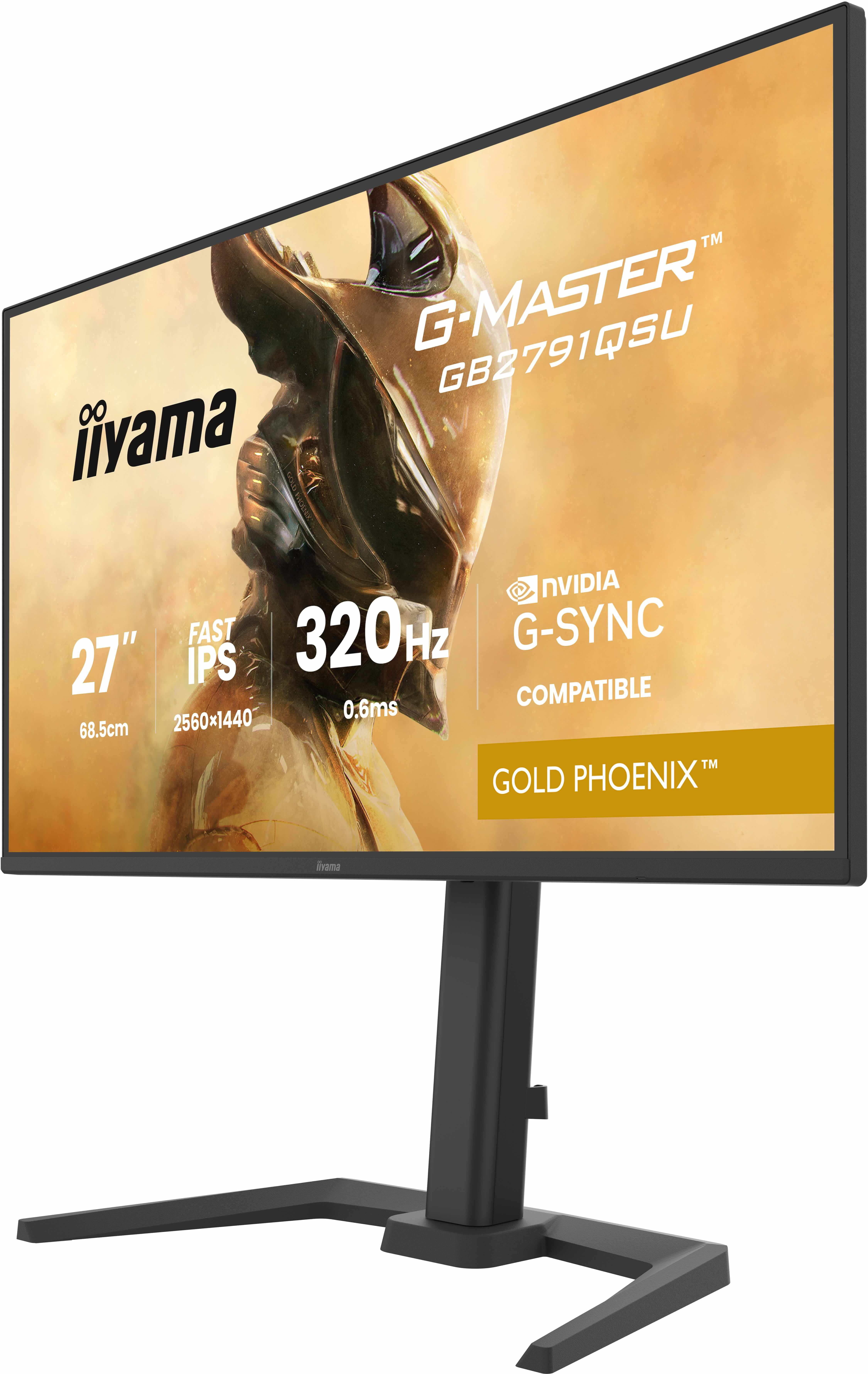 iiyama 27" G-Master GB2791QSU-B1 IPS LED Monitor - 2560x1440, QHD, 320Hz, 0,6ms, Hangszóró, G-Sync, Gamer, Fekete