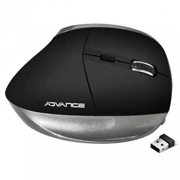 Advance  VERTICAL PLUS MOUSE 2400 DPI Egér vezeték nélküli  fekete 