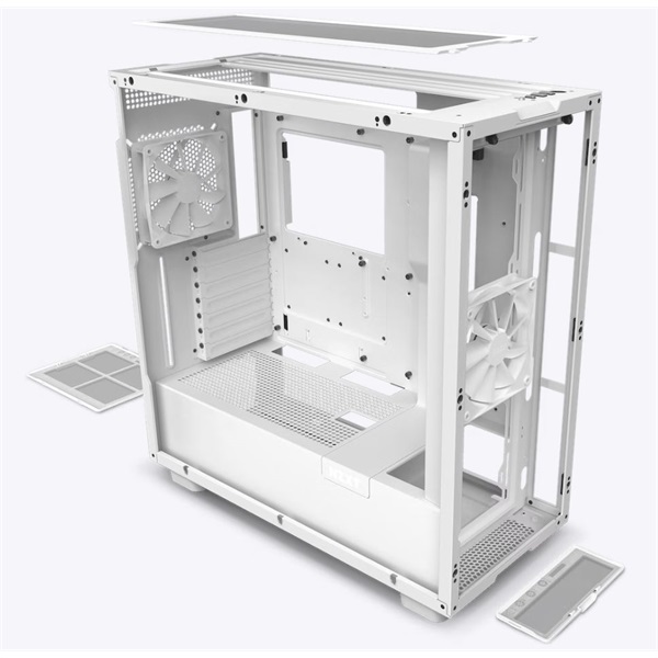 NZXT H7 táp nélküli ablakos ház matt fehér (CM-H71BW-01)