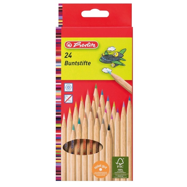 Herlitz 24db-os natúrfa vegyes színű színes ceruza Herlitz 24db-os natúrfa vegyes színű színes ceruza