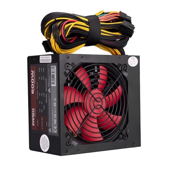 Everest 600W EPS-600A 12cm ventilátor Aktív PFC Tápegység Everest 600W EPS-600A 12cm ventilátor Aktív PFC Tápegység