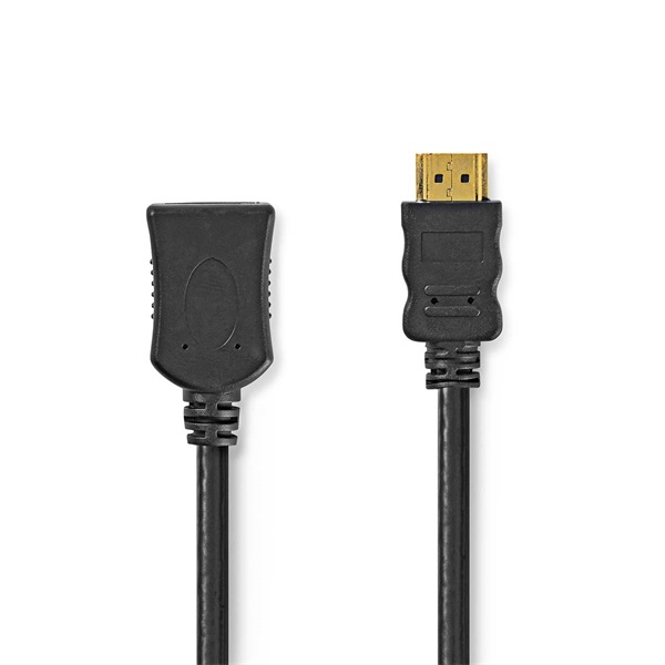 Nedis CVGL34096BK10 ultra HD HDMI hosszabbító (toldó) kábel HDMI dugó - aljzat  4K@60Hz  ARC  10,2 Gbps  1 m