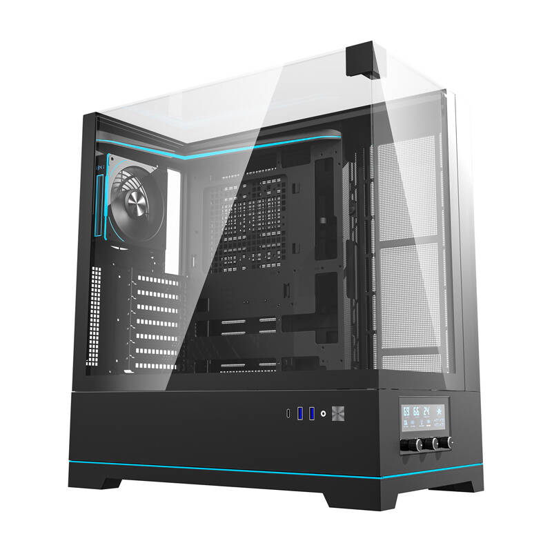 Darkflash DY450 PRO számítógépház + 1 ventilátor Fekete 
