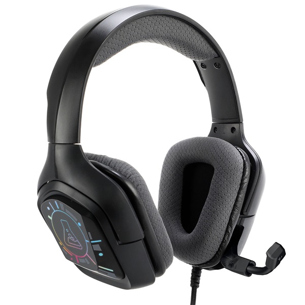 The G-Lab  KORP COBALT 7.1 EX  mikrofon  USB hangerőszabályzó nagy-párnás  RGB Fejhallgató  Fekete 