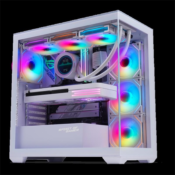 Spirit of Gamer SPARK Arctic Fehér  ablakos  9x12cm ventilátor  ATX Számítógépház 