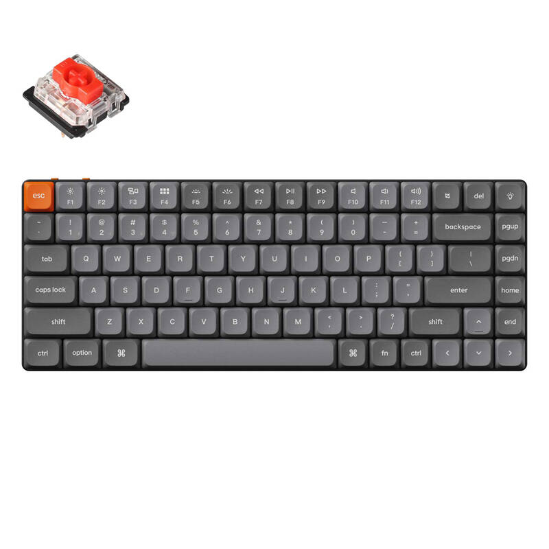 Keychron K3 Max RGB vezeték nélküli mechanikus billentyűzet, alacsony profil, piros kapcsoló (fekete) [K3M-H1].