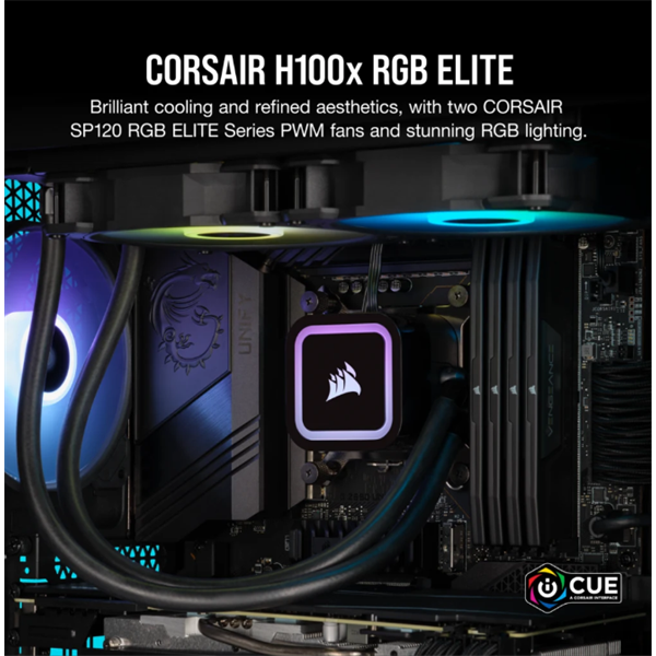 CORSAIR H100x ELITE, 240mm Radiator, Liquid CPU Hűtő