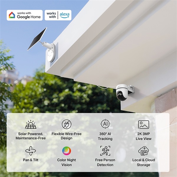 TP-LINK TAPO C610 KIT Wireless Kamera Cloud beltéri/kültéri + Okos Solar Panel IP65