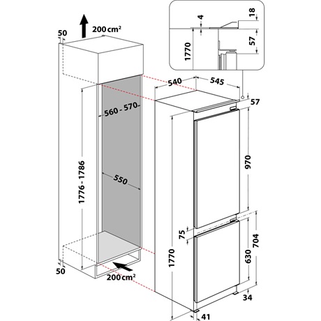 Whirlpool WHC18 T574 P HŰTŐ BEÉPÍTHETŐ ALULFAGYASZTÓS