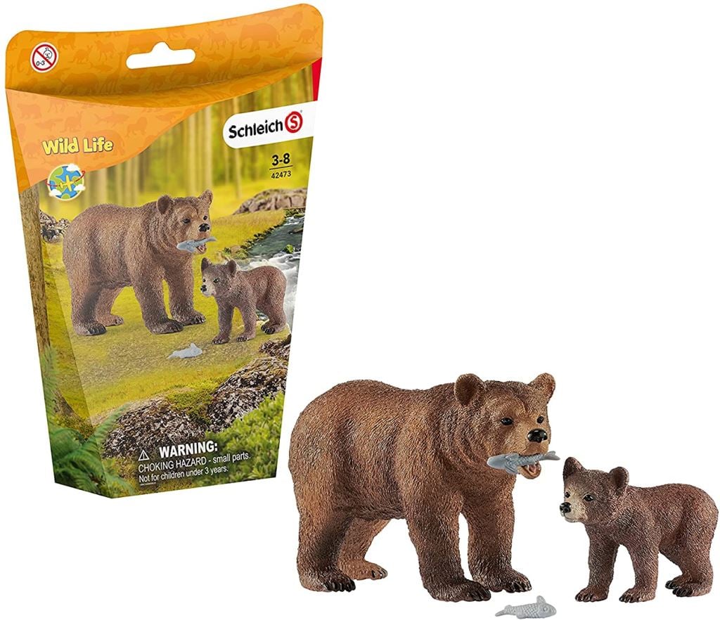 Schleich Grizzli medve bocsával figura (42473)