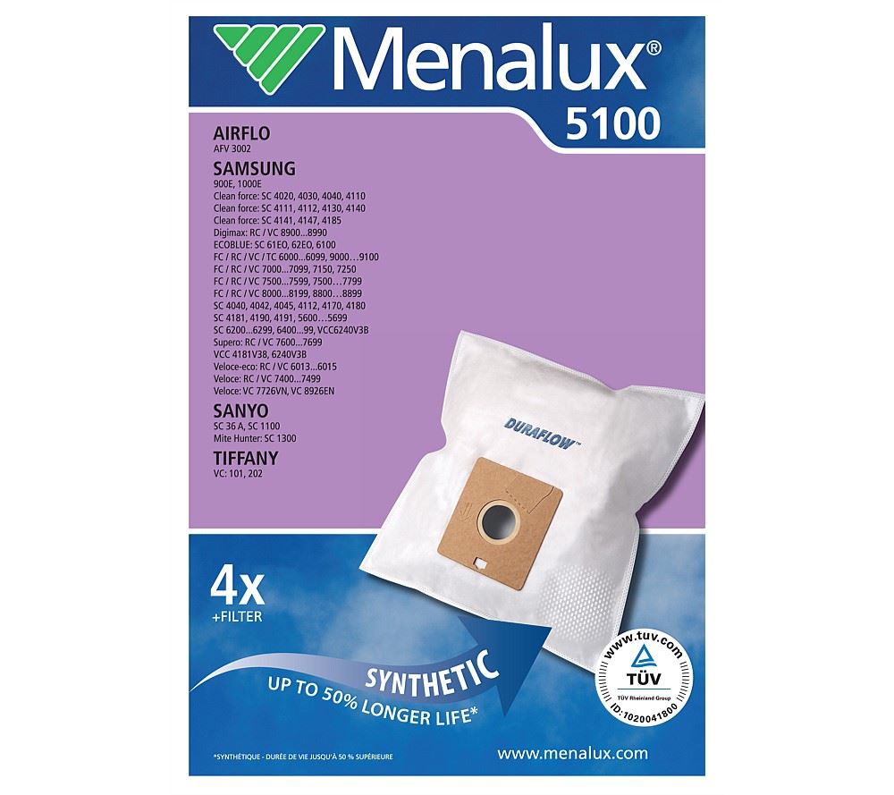 Menalux 5100 szintetikus porzsák 4db Menalux 5100 szintetikus porzsák 4db