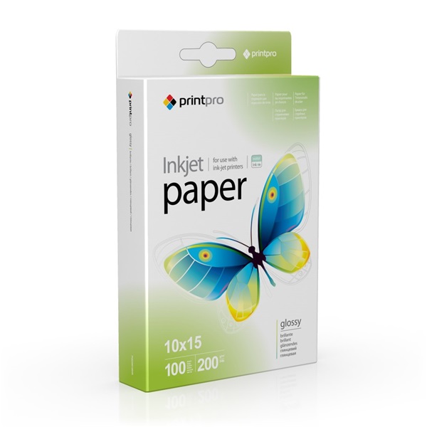 COLORWAY PGE2001004R PrintPro fényes  200g/m  10x15 100pc.  Fotópapír 