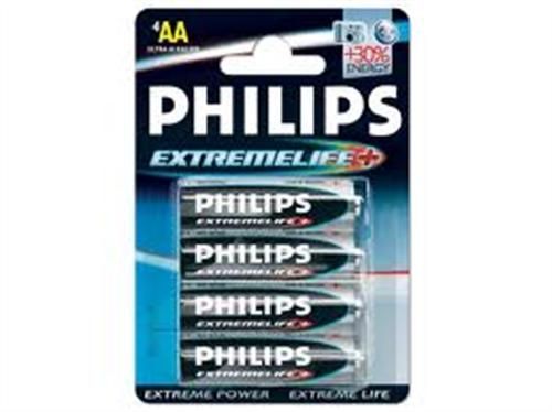 Philips Alkáli 1.5V AA Ceruza elem ExtremeLife+Ultra 4db (LR6E4B/10) Philips Alkáli 1.5V AA Ceruza elem ExtremeLife+Ultra 4db (LR6E4B/10)
