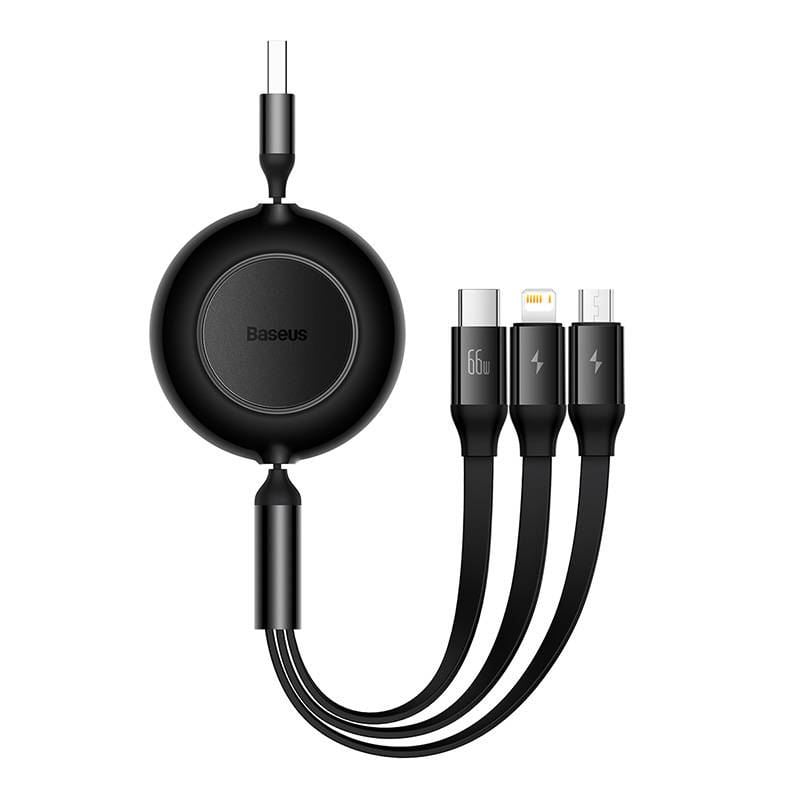 Baseus Bright Mirror 3 USB 3 az 1-ben kábel mikro USB Lightning USB-C 66W 2A 1.1m fekete (CAMJ010101) Baseus Bright Mirror 3 USB 3 az 1-ben kábel mikro USB Lightning USB-C 66W 2A 1.1m fekete (CAMJ010101)